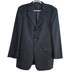 VTG Austin Reed London England Mens 40R Black Wool Rich Blend  Blazer